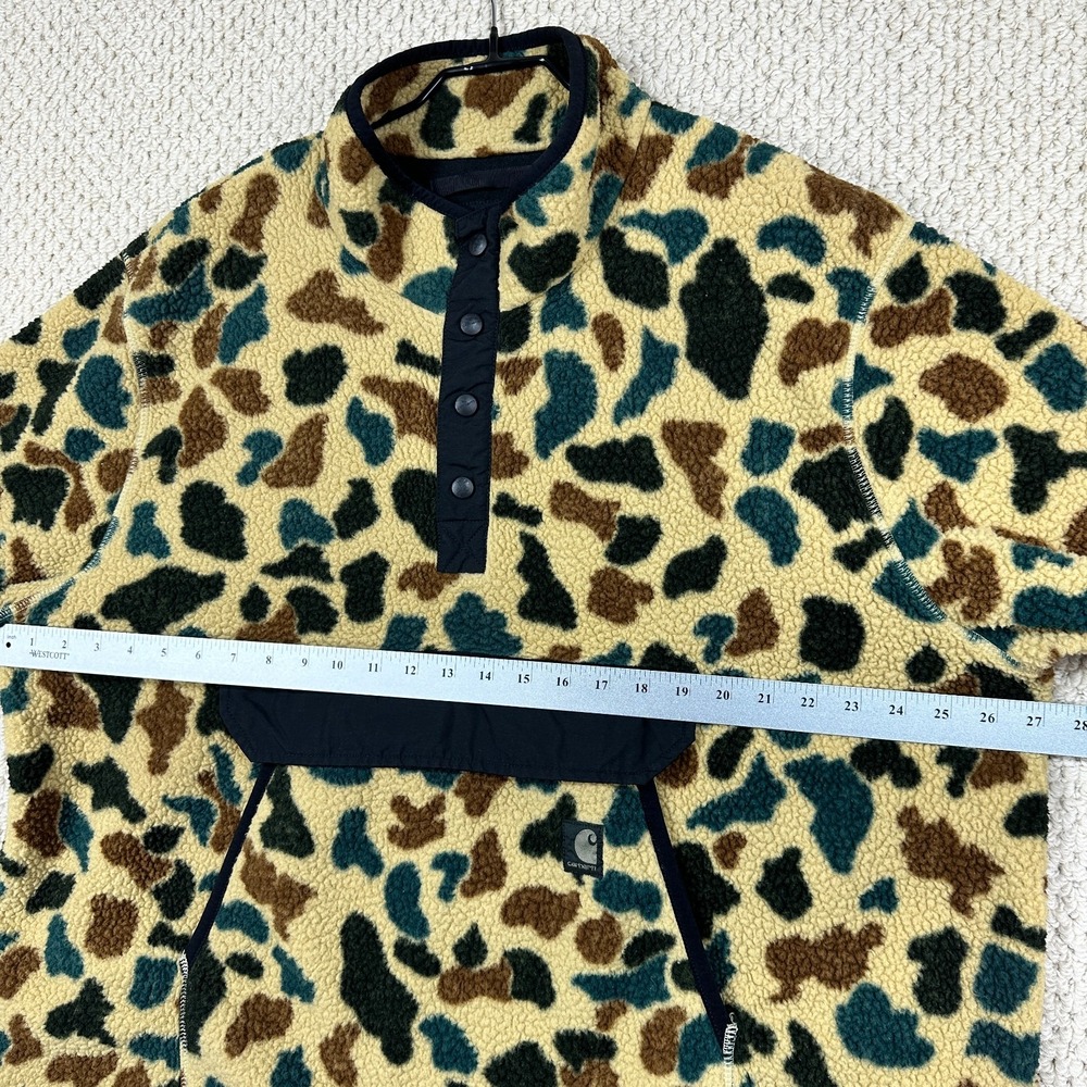 Carhartt 1/4 Snap Jacket Mens 2XL Duck Camo Relaxed Fit Sherpa Fleece Pullover - Picture 8 of 15